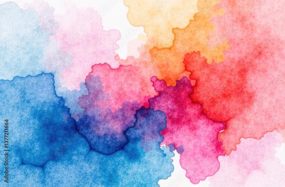 Obraz premium line watercolor texture in rainbow colors on white paper