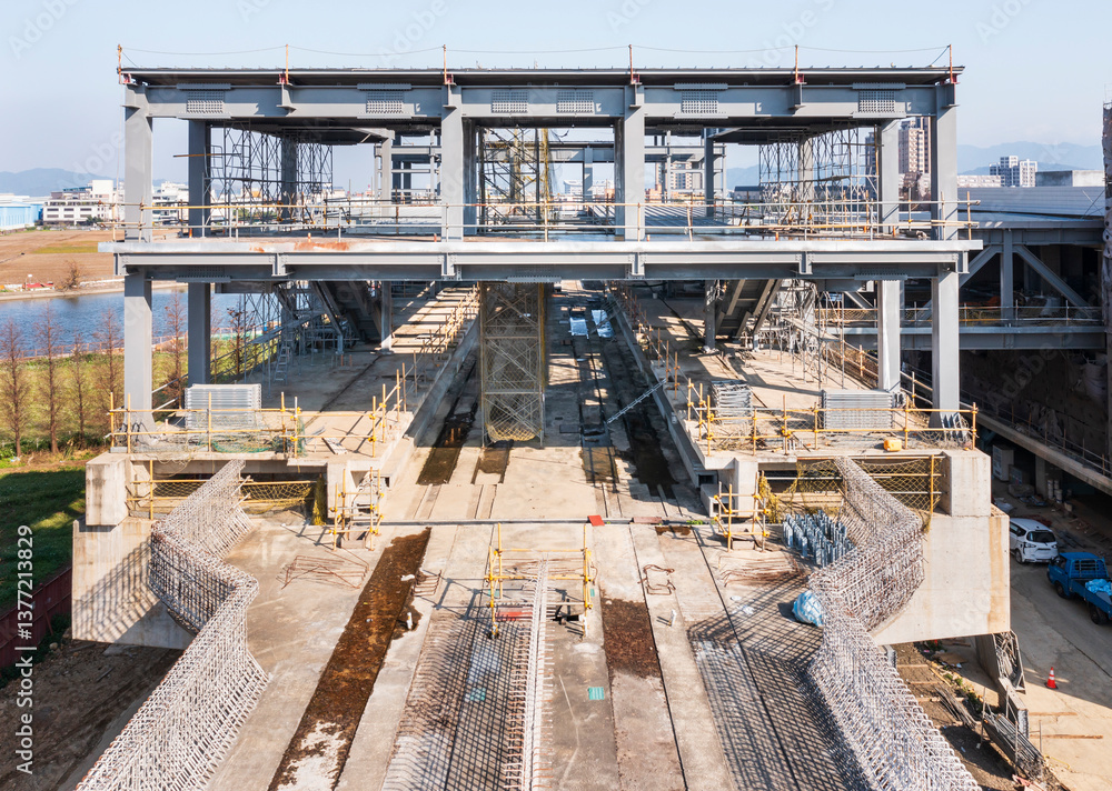 Metro Station Platform Construction Development Progress Metro Station Platform Construction Development Progress