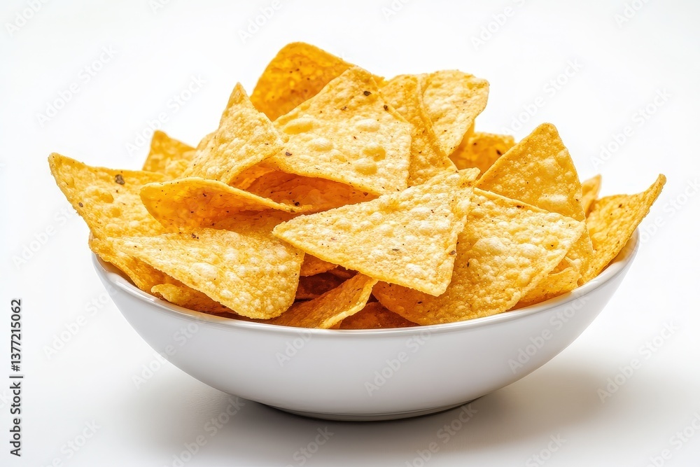 A close up view of a white bowl holding nachos A close up view of a white bowl holding nachos