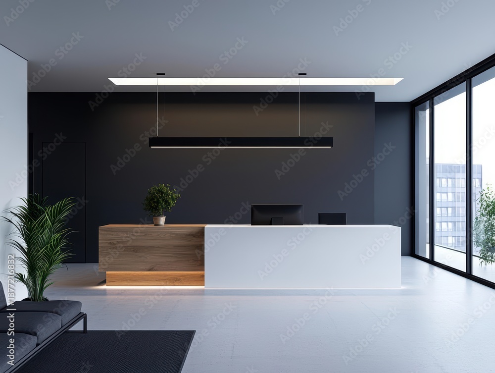 Ultrasleek hybrid office with smart lighting and a decluttered aesthetic Ultrasleek hybrid office with smart lighting and a decluttered aesthetic