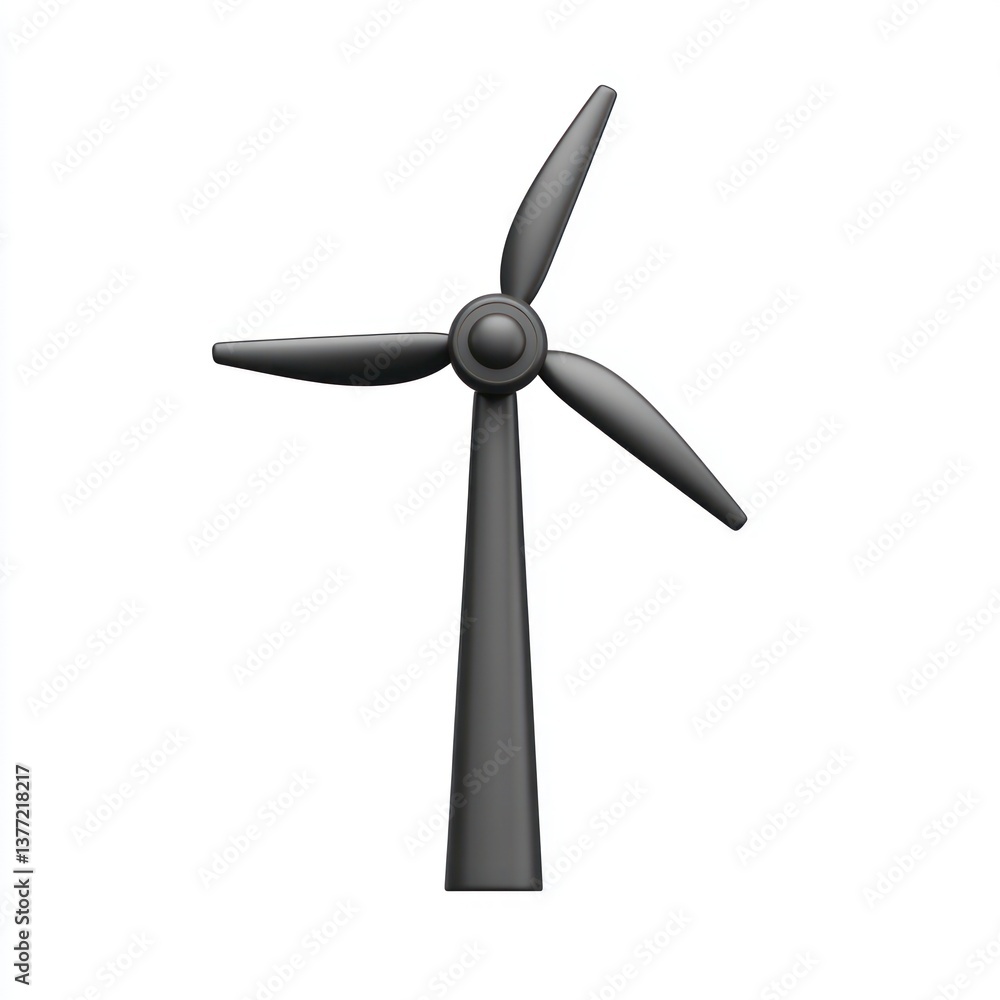Minimalist 3D Wind Turbine Design in White Background Promoting Renewable Energy and Sustainability Concepts Minimalist 3D Wind Turbine Design in White Background Promoting Renewable Energy and Sustainability Concepts