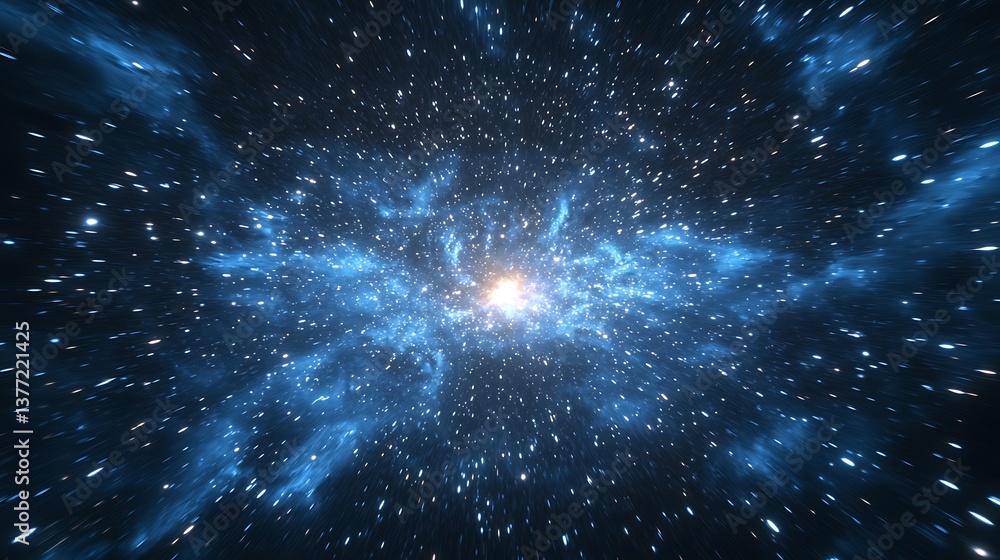 Naklejka premium Cosmic Nebula Digital Art Background