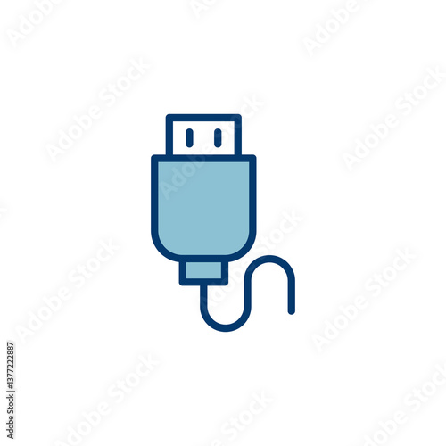 Usb icon vector isolated on white background. Flash disk icon vector