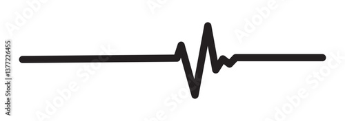 Heart beat line icon. EKG heart beat line, Cardiogram line icon, sign. Heart pulse silhouette, icon,Vector illustration design isolated