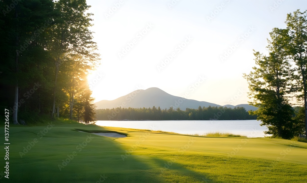 Fototapeta premium a beautiful golf course in maine. Generative AI