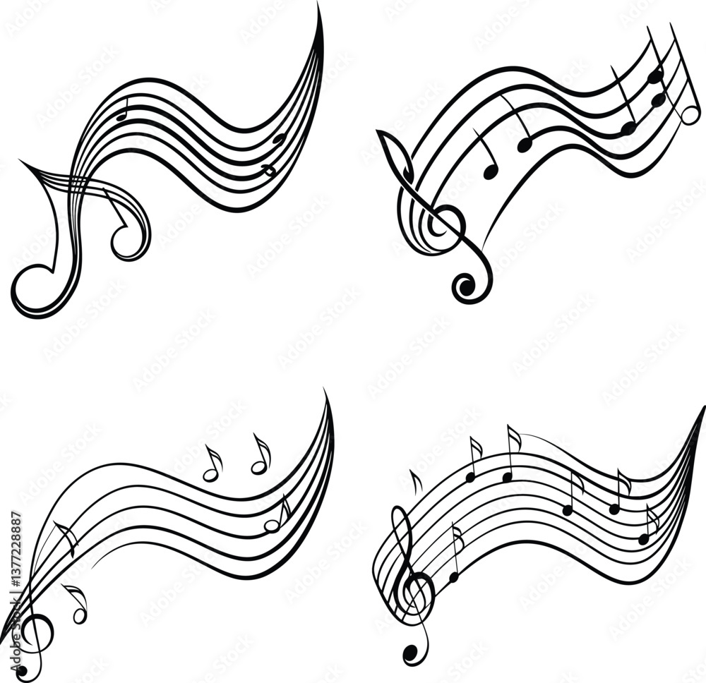 Obraz premium Elegant Flowing Curve Line Art Collection.