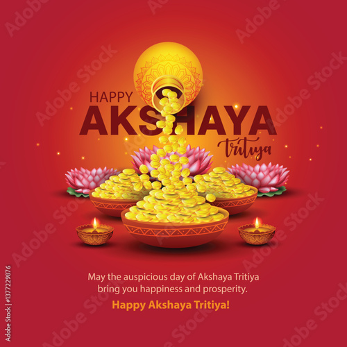 happy Akshaya Tritiya of India. abstract  vector illustration design
