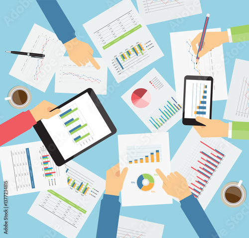 flat Vector design business finance investment analytics background banner concept
