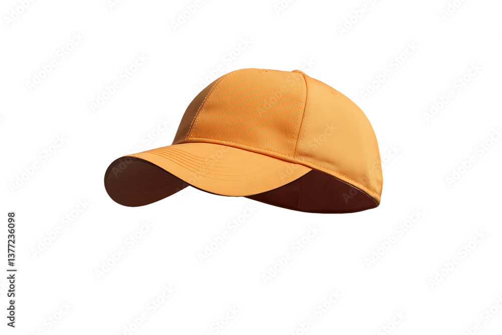 Fototapeta premium Mustard Yellow Baseball Cap with Maroon Underbill, Isolated