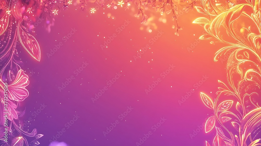 A Glowing Floral Design Featuring Flowers and Sparkling Accents A Glowing Floral Design Featuring Flowers and Sparkling Accents