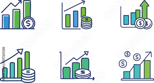 Chart Icon Up with Money