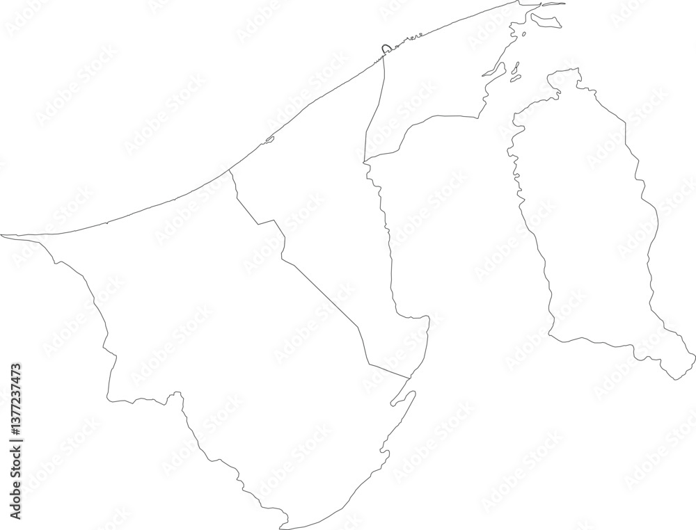 Fototapeta premium Outline Map of Brunei Vector Illustration
