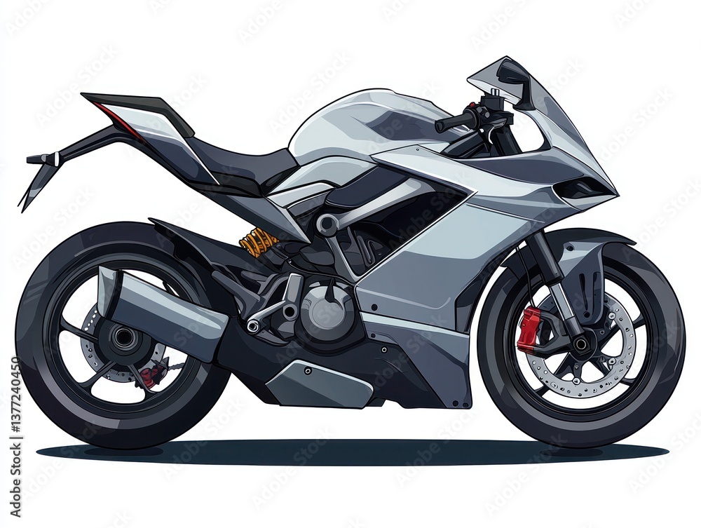 Sleek White Motorcycle Design in a Minimalist 3D Style with High Detail and Vibrant Colors Sleek White Motorcycle Design in a Minimalist 3D Style with High Detail and Vibrant Colors