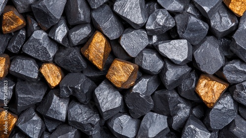 Wallpaper Mural Close-up of black and gold mineral stones Torontodigital.ca