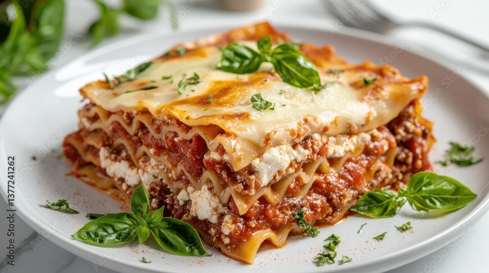 Deliciously Decorated Plate of Pasta with Rich Sauces and Garnishes Deliciously Decorated Plate of Pasta with Rich Sauces and Garnishes