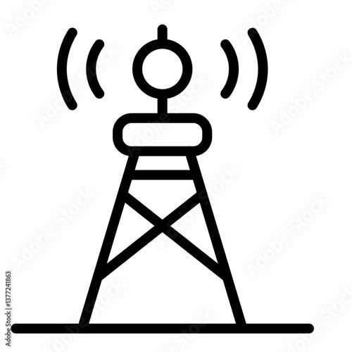 5G Infrastructure Vector Line Icon Design