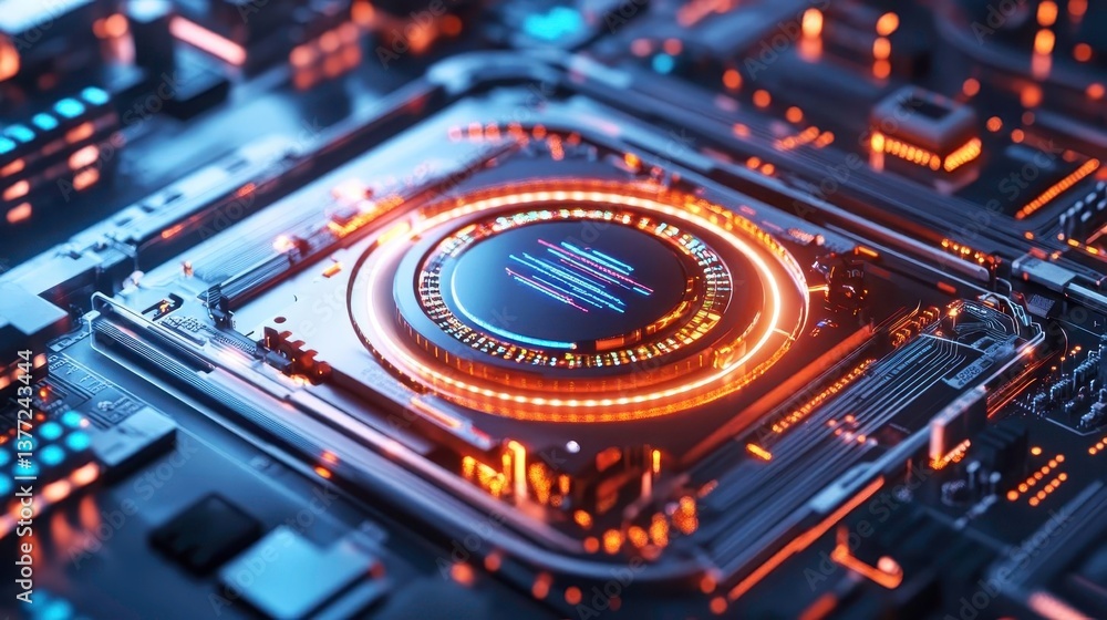 Futuristic Tech Circuit Board - AI Data - AI and Machine Learning Futuristic Tech Circuit Board - AI Data - AI and Machine Learning