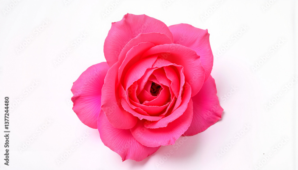 Fototapeta premium Pink rose on white background