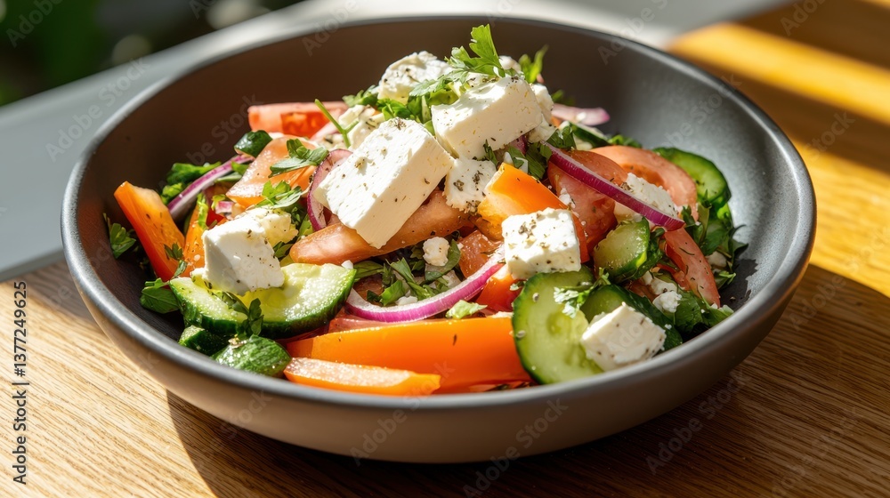 Fresh and Colorful Salad Bowl Filled with Varied Organic Vegetables Fresh and Colorful Salad Bowl Filled with Varied Organic Vegetables
