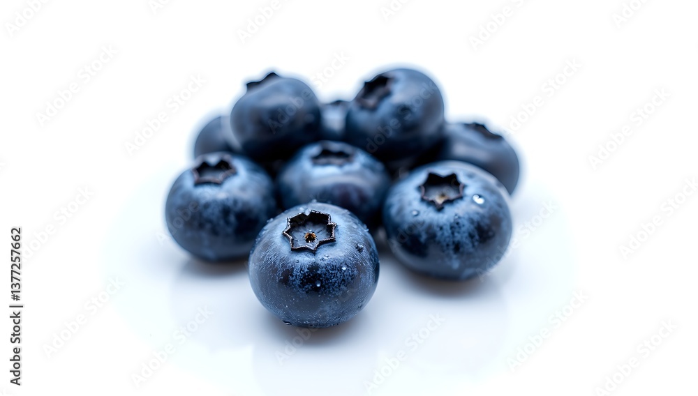 Fresh blueberry cluster isolated on solid plain white background. Deep blue natural fruit. Full depth of field.
Fresh blueberry cluster isolated on solid plain white background. Deep blue natural fruit. Full depth of field.