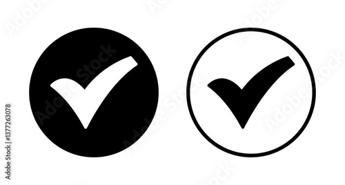 Check mark icon logo design. Tick mark sign and symbol