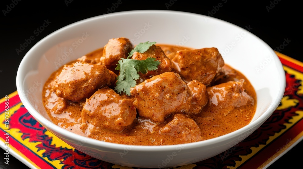 Delicious Bowl of Savory Meat Garnished with Rich Flavorful Sauce Delicious Bowl of Savory Meat Garnished with Rich Flavorful Sauce