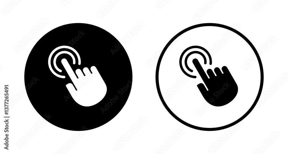 Obraz premium Hand click icon logo design. pointer sign and symbol. hand cursor icon