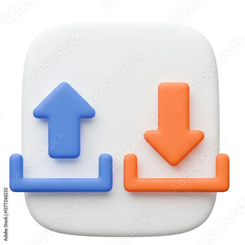 Minimalist Download and upload 3D Art Display Image