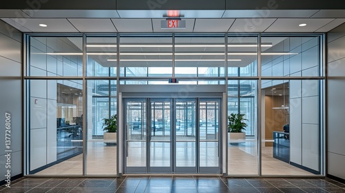Modern Office Lobby Entrance