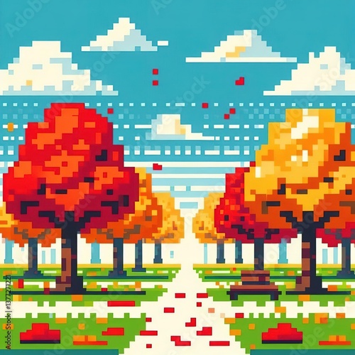 Road with trees autumn seasonal concept environment landscape earth