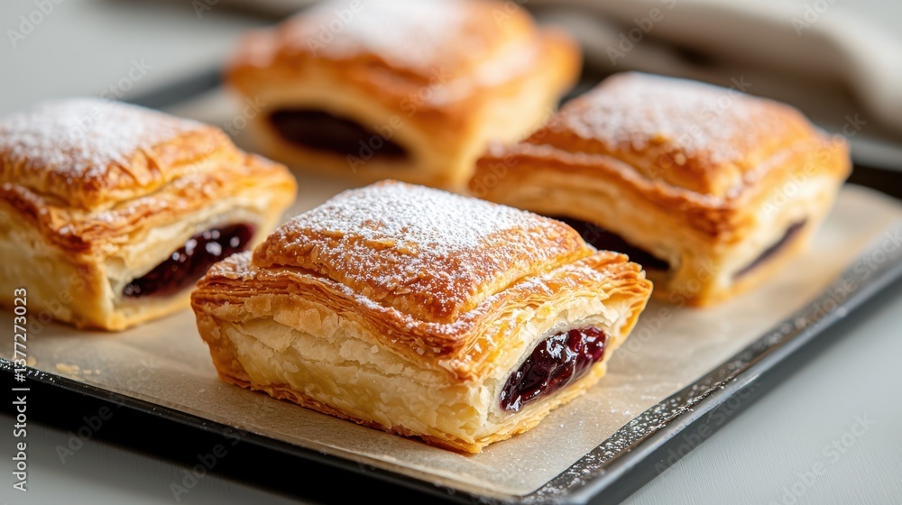 Delicious Assortment of Freshly Baked Pastries on Elegant Serving Tray Delicious Assortment of Freshly Baked Pastries on Elegant Serving Tray