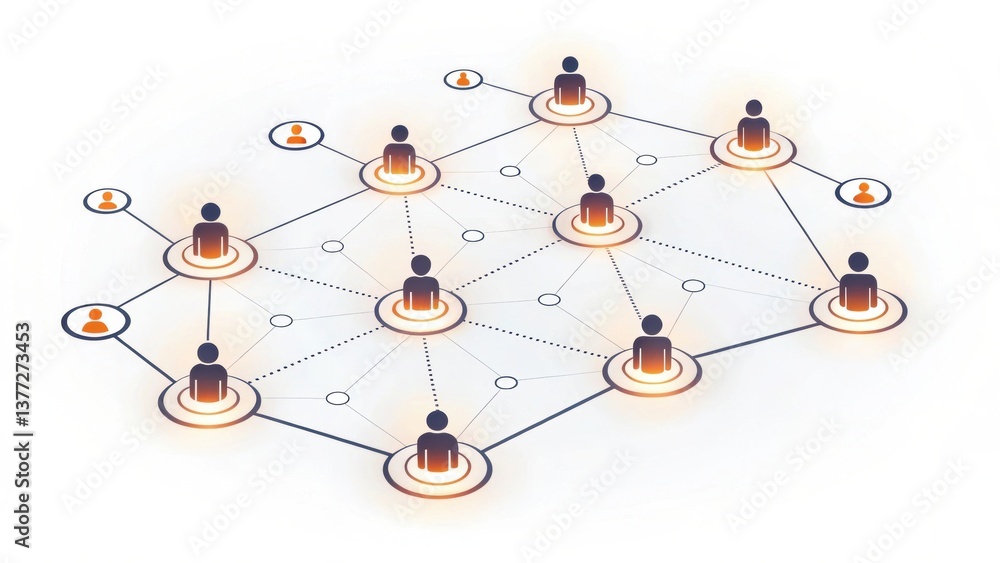 A network diagram illustrating interconnected figures, symbolizing collaboration and communication in a digital environment. A network diagram illustrating interconnected figures, symbolizing collaboration and communication in a digital environment.