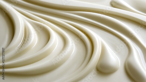 Elegant Swirling Creamy White Waves Displaying Smooth Reflected Surfaces