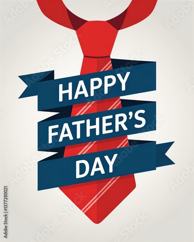Red necktie with 'Happy Father's Day' banner in bold lettering.