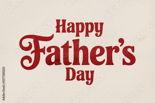 Bold red text wishes 'Happy Father's Day' on a cream background.