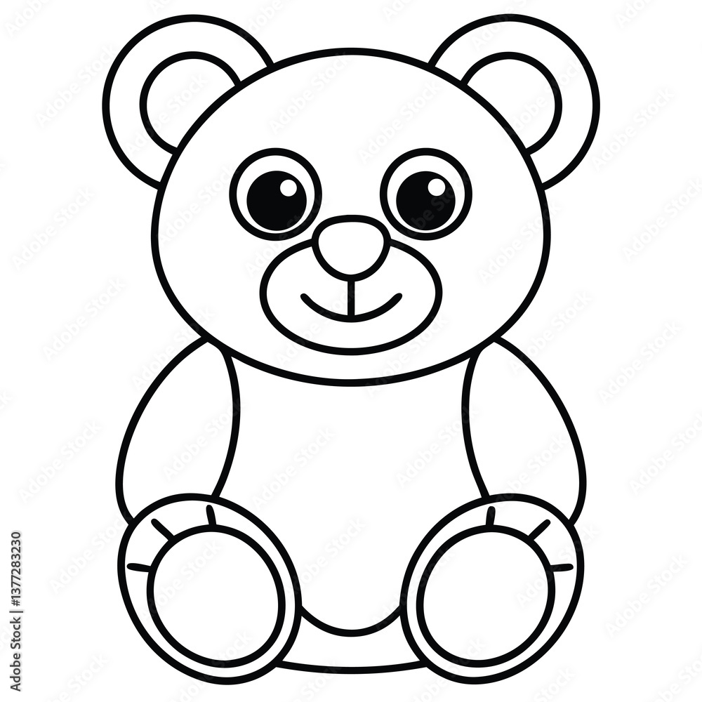 Adorable Cartoon Teddy Bear Outline Illustration for Kids
Adorable Cartoon Teddy Bear Outline Illustration for Kids