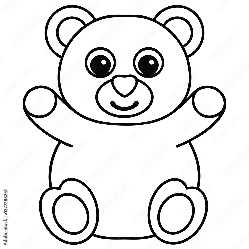 Adorable Cartoon Teddy Bear Outline Illustration for Kids
Adorable Cartoon Teddy Bear Outline Illustration for Kids
