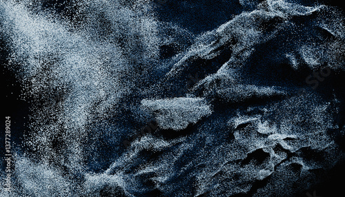 Abstract Particle Swirl on Dark Background 