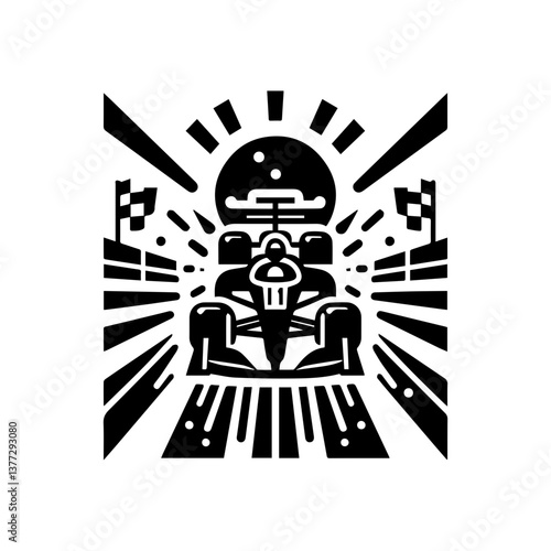 Car racing event icon with transparent background