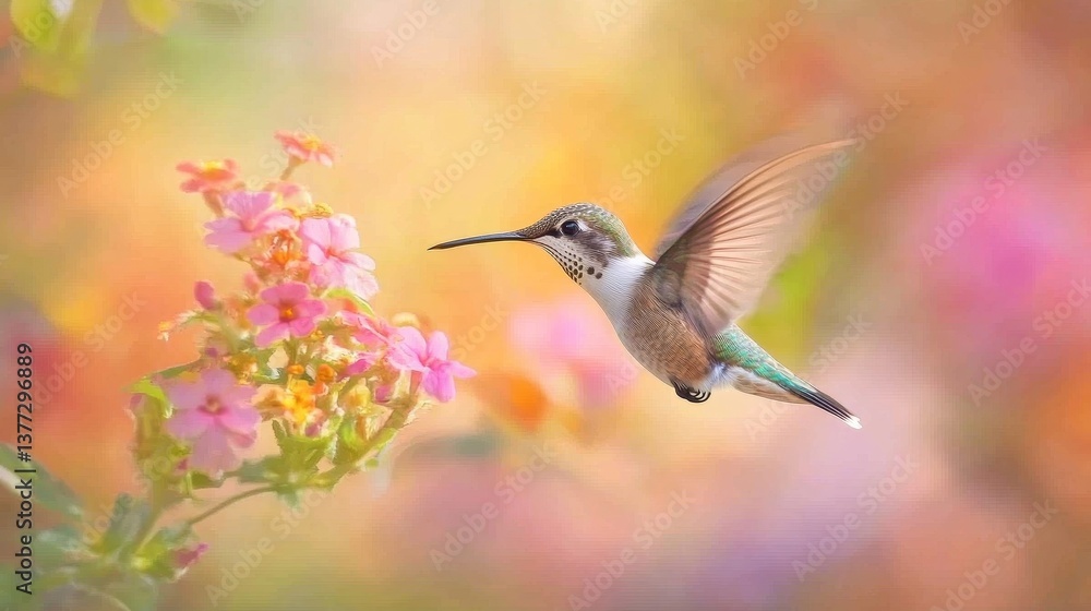 Obraz premium hummingbird on a flower