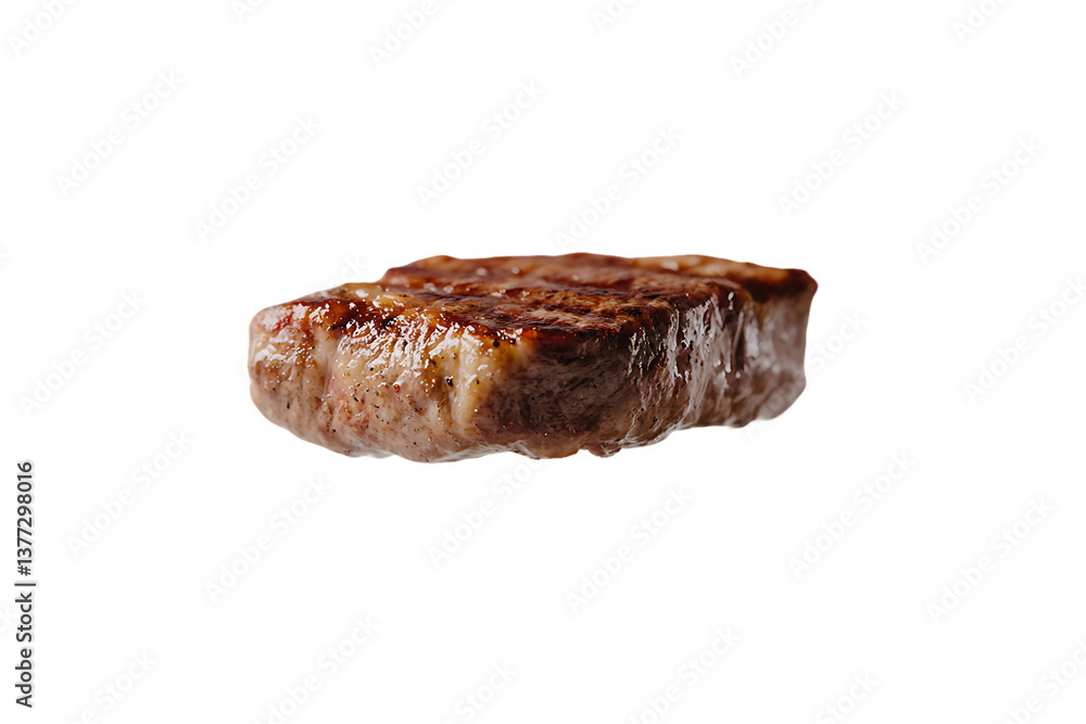 Perfectly Seared Steak, Isolated on White Background Perfectly Seared Steak, Isolated on White Background