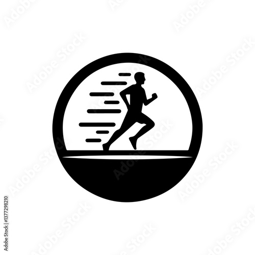 Marathon running icon with transparent background