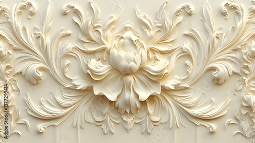 Decorative Floral Relief Carving Featuring Elegant and Intricate Designs