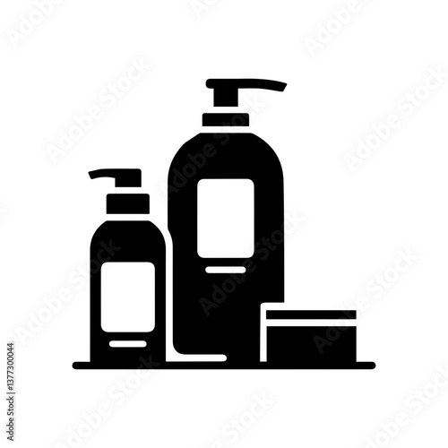 Shampoo soap facial cleanser icon with transparent background