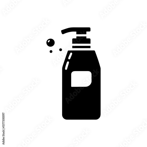 Shampoo soap facial cleanser icon with transparent background