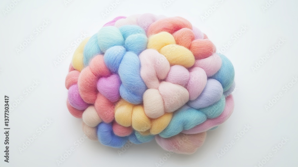 Colorful pastel wool yarn bundle in soft knitted texture Colorful pastel wool yarn bundle in soft knitted texture