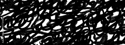 Black brush stroke scribble texture. Hand drawn distressed grunge background for design template, banner, poster. Ink paint doodled stroke wallpaper. Vector textured overlay marker scrawled backdrop