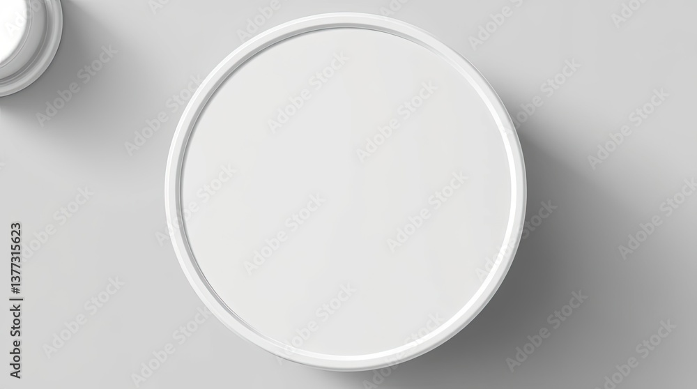 A Detailed Top View of a White Circular Lid A Detailed Top View of a White Circular Lid