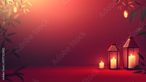 Several lit candles within decorative lanterns are shown in the image