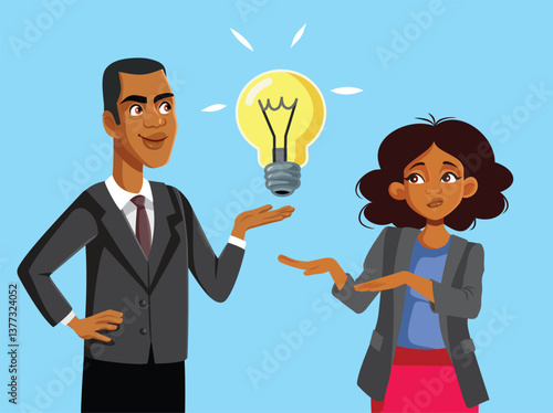 Dismissive Boss Rejecting the Idea of Her Employee Vector Illustration. Uninterested manager feeling like rejecting any good plan
